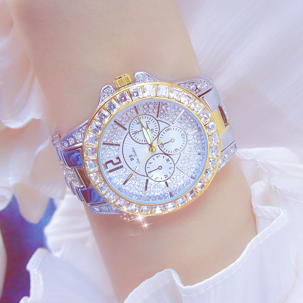 Luxury Gold Rhinestone Watch for Women – Glamorous Statement Timepiece