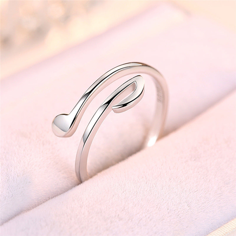 Elegant Adjustable Music Note Ring – Stylish Rose Gold or Silver-Tone Jewellery for Music Lovers