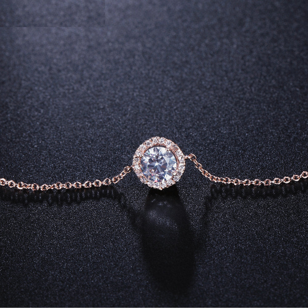 Elegant Rose Gold Crystal Anklet – Timeless Sparkle for Every Step
