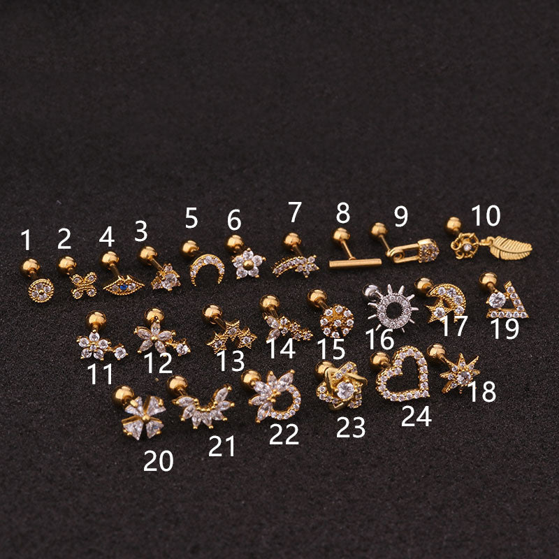 Single Gold Ear Studs – Dainty Sparkling Designs for Curated Piercings