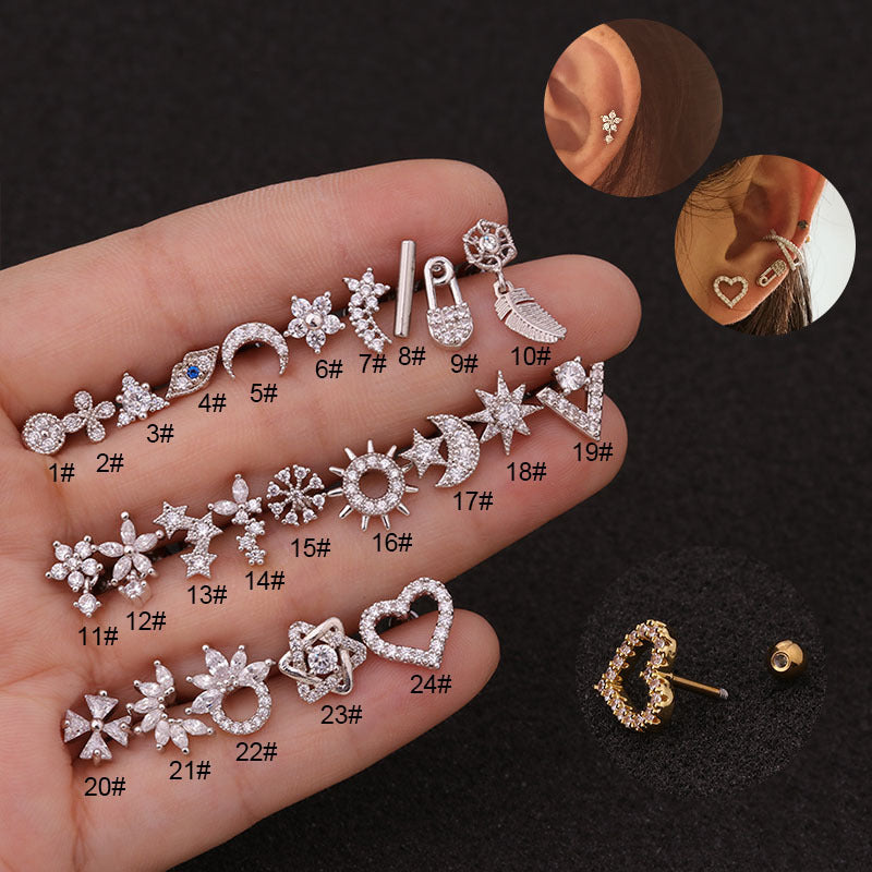 Single Gold Ear Studs – Dainty Sparkling Designs for Curated Piercings