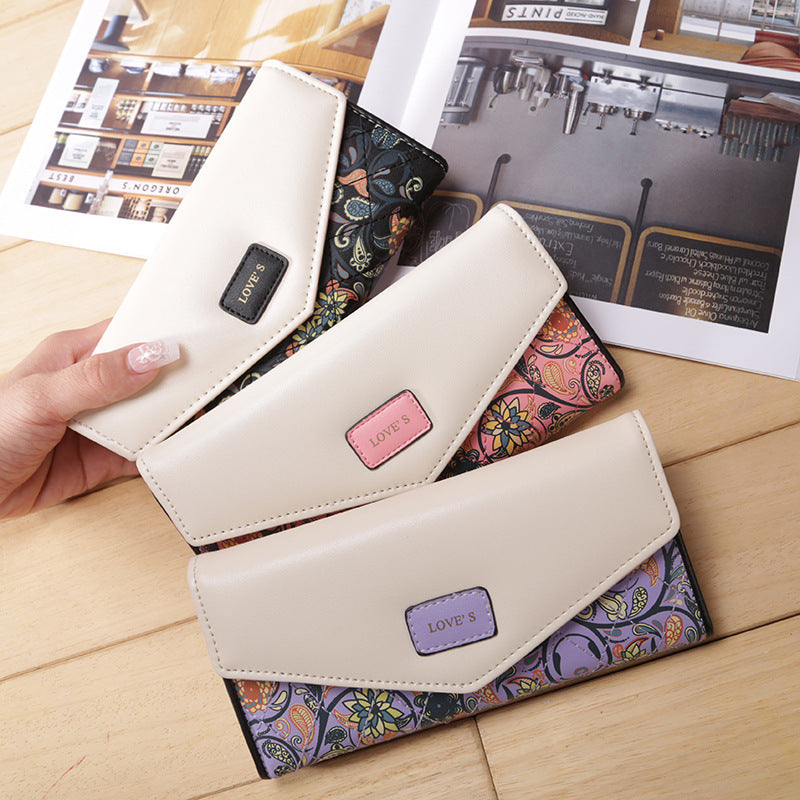 Elegant Bird Print Wallet – Classic Floral Clutch for Women