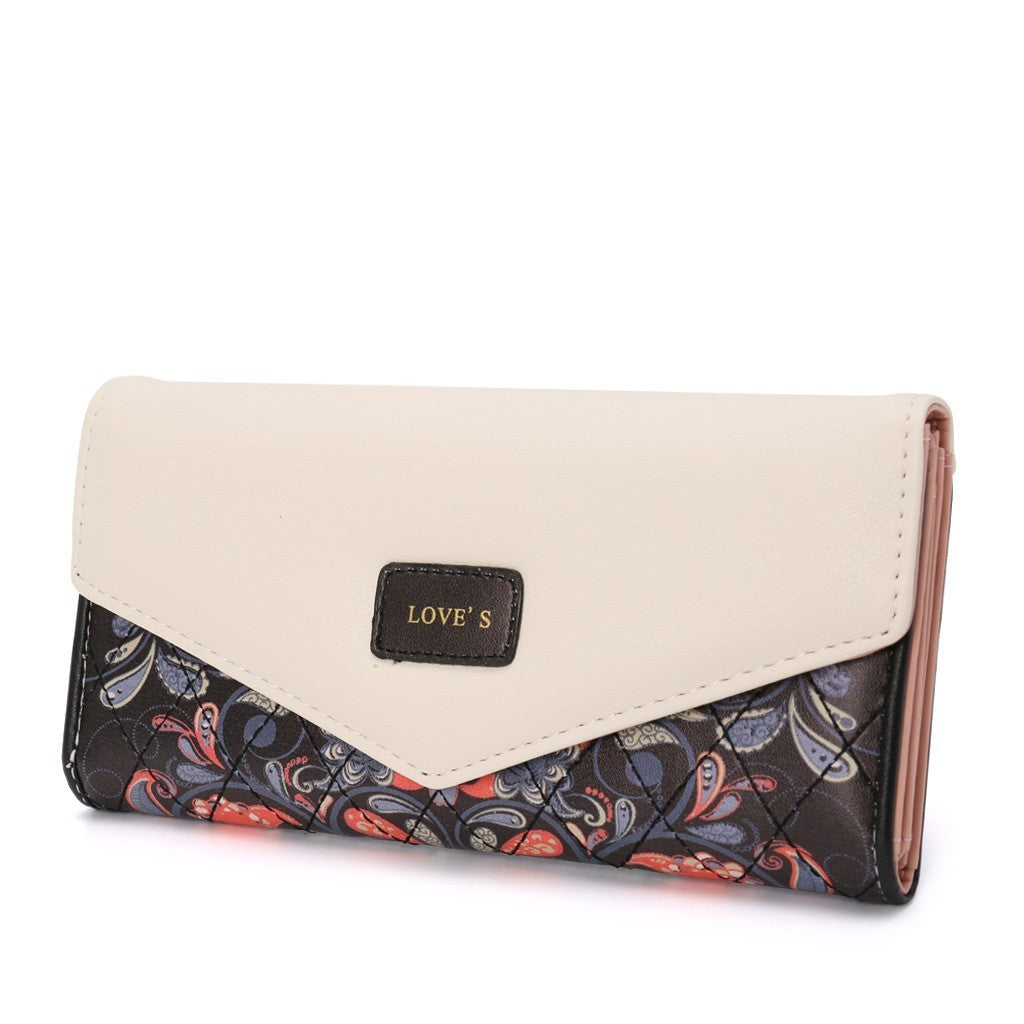 Elegant Bird Print Wallet – Classic Floral Clutch for Women