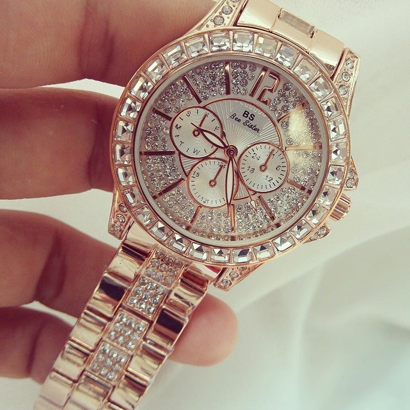 Luxury Gold Rhinestone Watch for Women – Glamorous Statement Timepiece