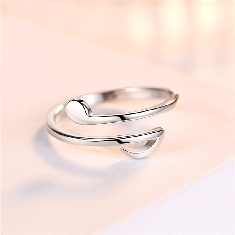 Elegant Adjustable Music Note Ring – Stylish Rose Gold or Silver-Tone Jewellery for Music Lovers