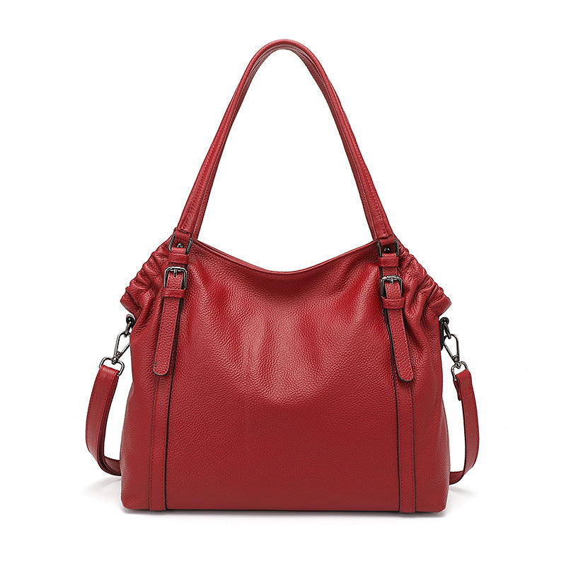 Classic Soft Leather Tote – Spacious & Stylish Handbag for Modern Women