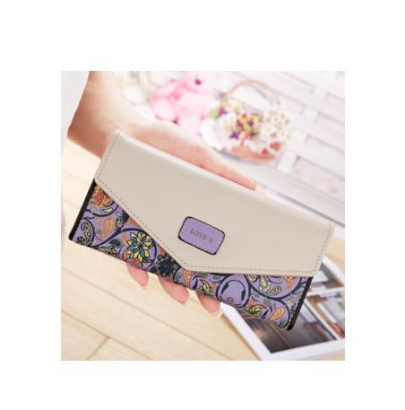 Elegant Bird Print Wallet – Classic Floral Clutch for Women