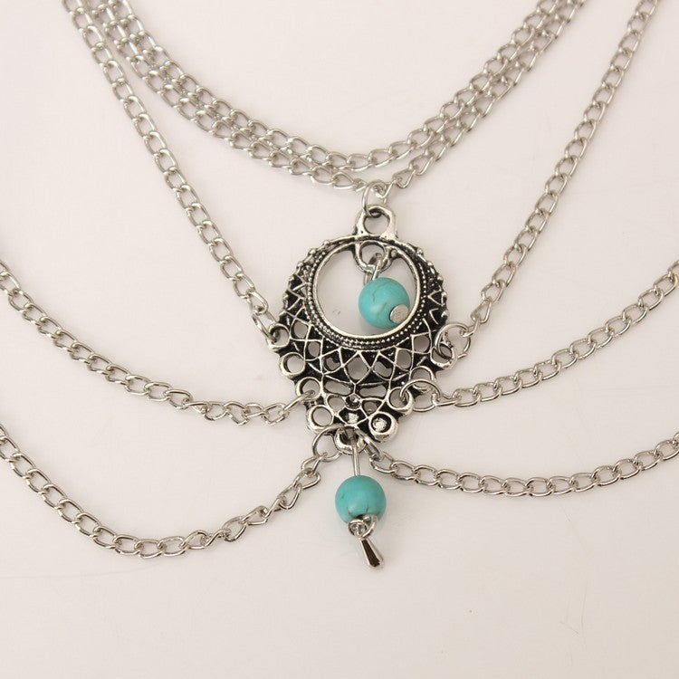 Boho Chic Layered Anklet – Ancient Silver Festival Vibe
