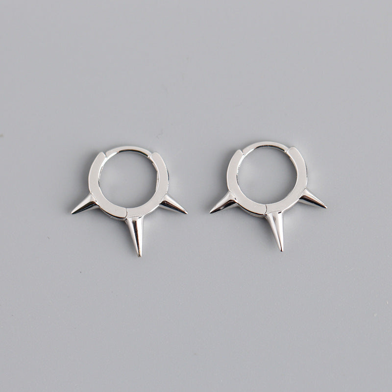 Dainty Silver Hoop Earrings with Crystal Charms – Elegant Sparkle for Every Day
