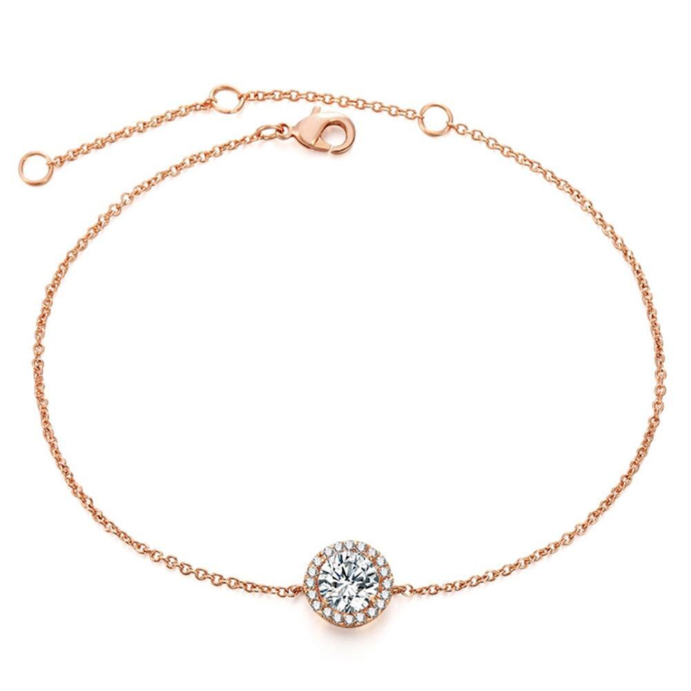 Elegant Rose Gold Crystal Anklet – Timeless Sparkle for Every Step