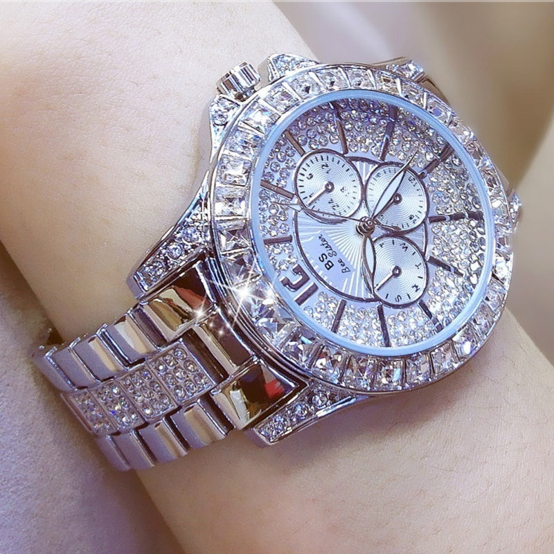 Luxury Gold Rhinestone Watch for Women – Glamorous Statement Timepiece
