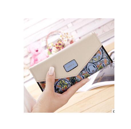 Elegant Bird Print Wallet – Classic Floral Clutch for Women