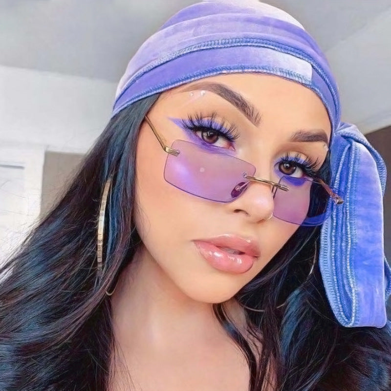 Fierce & Flirty Rimless Sunglasses – Double Pink Luxe Edition