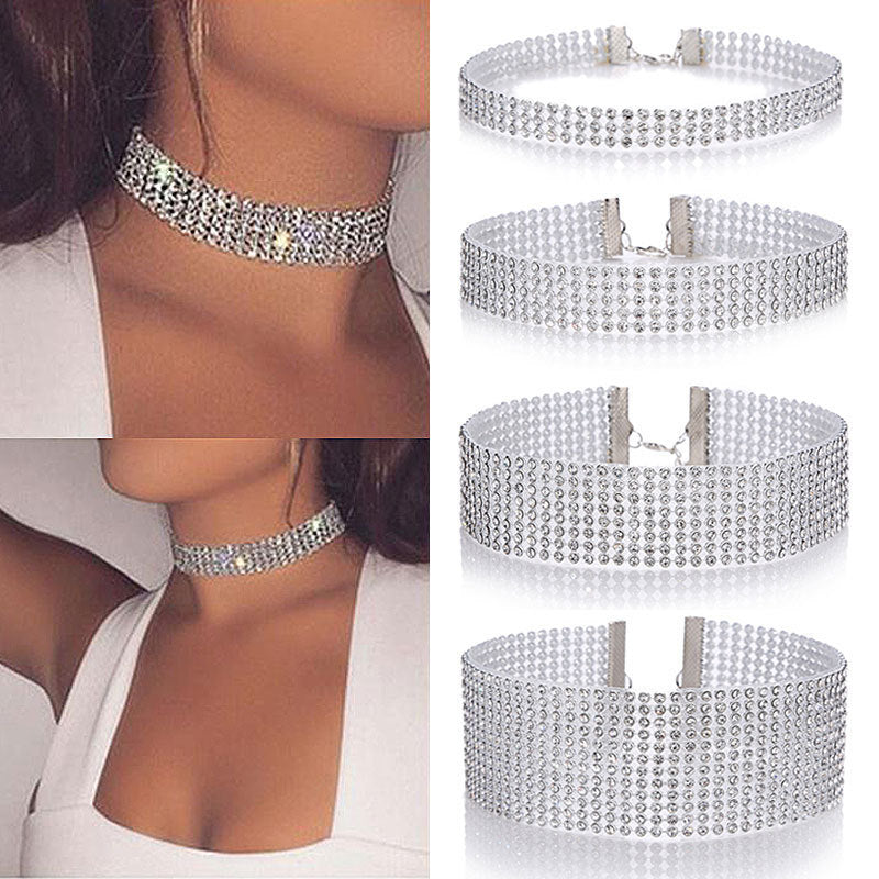 Glam Rhinestone Choker – Dazzling Crystal Necklace for Bold Women