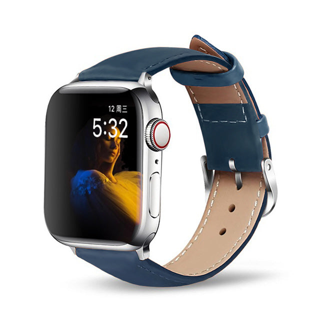 Elegant Leather Watch Strap for Women – Genuine Cowhide, Classic Buckle Styl
