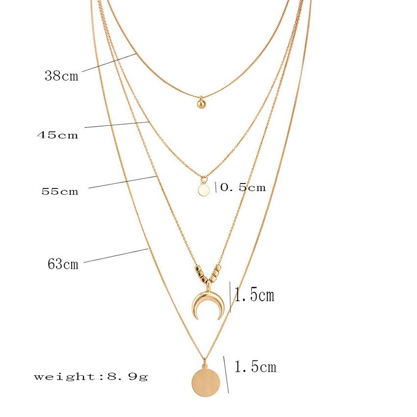 Boho Multi-Layer Moon Pendant Necklace – Chic Festival Jewellery for Women