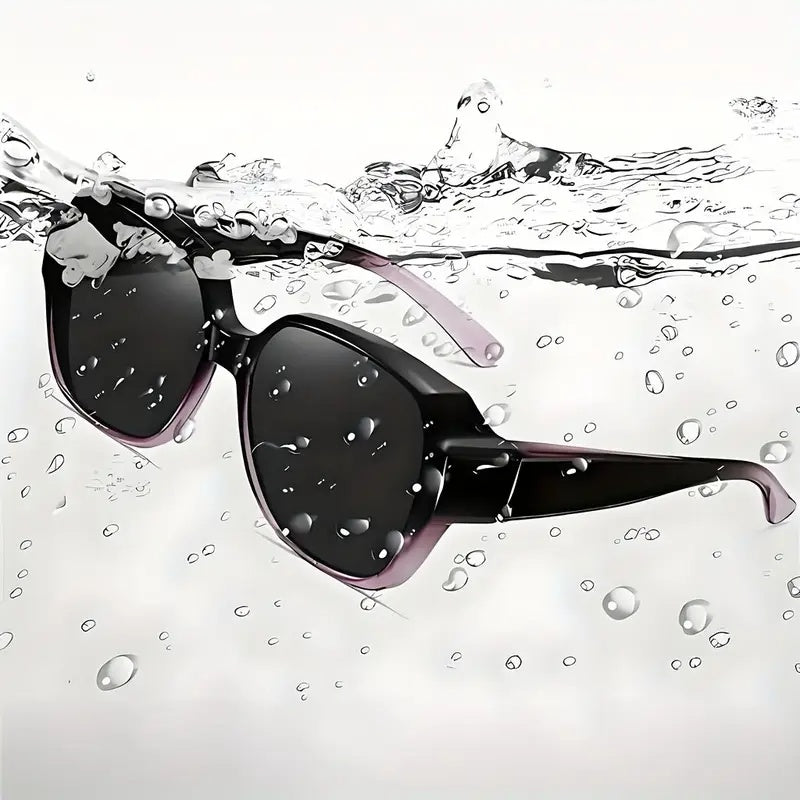 Elegant Dual-Use Clip-On Sunglasses – Stylish Crystal Frame for Day & Night