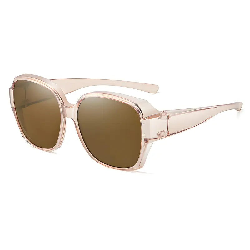 Elegant Dual-Use Clip-On Sunglasses – Stylish Crystal Frame for Day & Night
