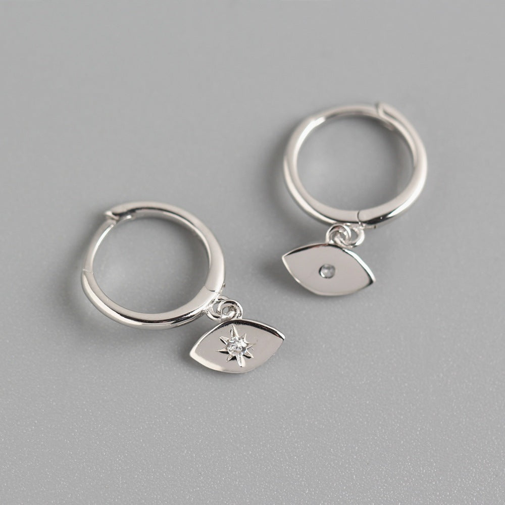 Dainty Silver Hoop Earrings with Crystal Charms – Elegant Sparkle for Every Day