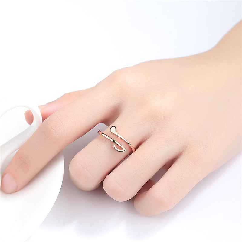 Elegant Adjustable Music Note Ring – Stylish Rose Gold or Silver-Tone Jewellery for Music Lovers