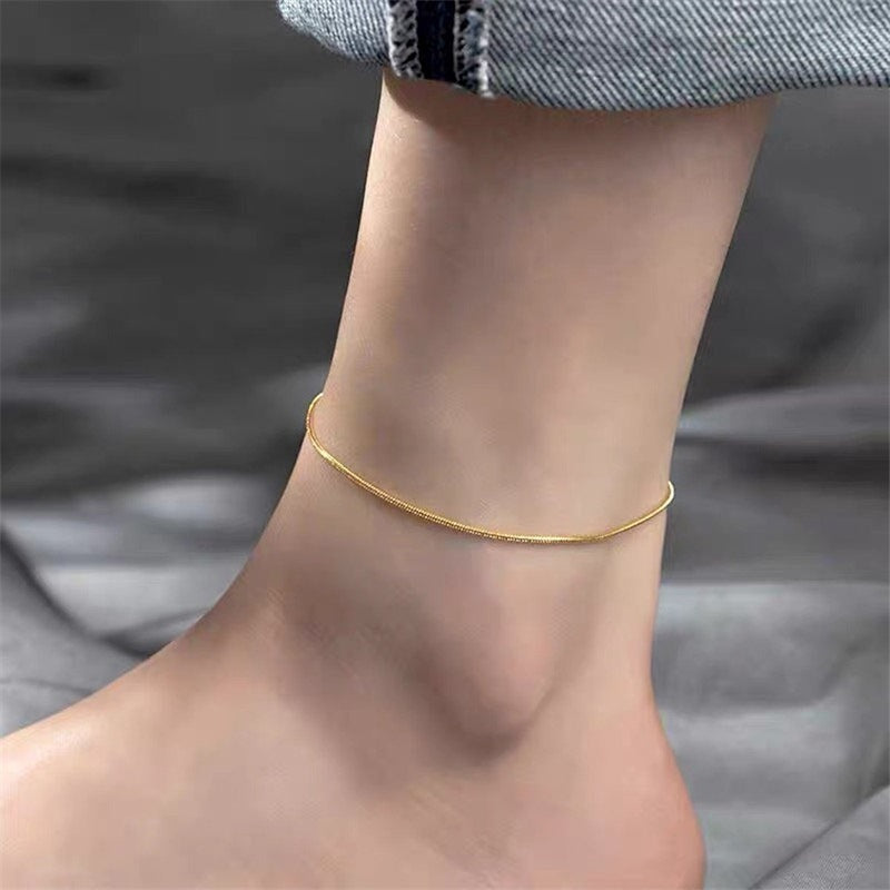 Minimalist Gold Stainless Steel Anklet – Adjustable & Everyday Chic