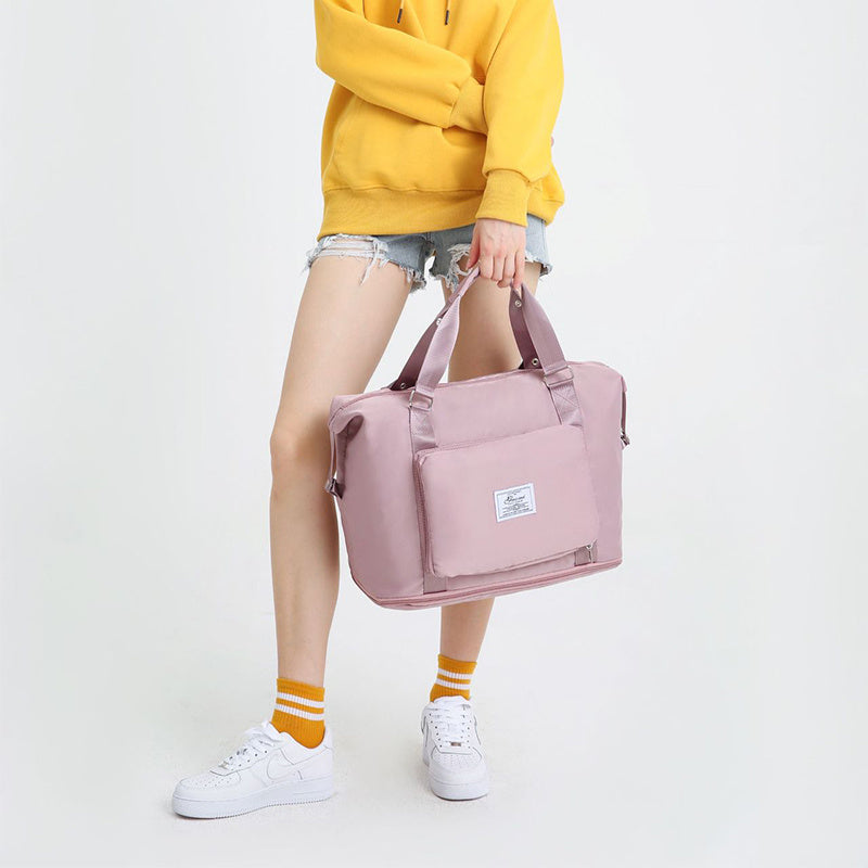 Multi-Pocket Foldable Travel Bag – Lightweight Weekender & Gym Tote for Women