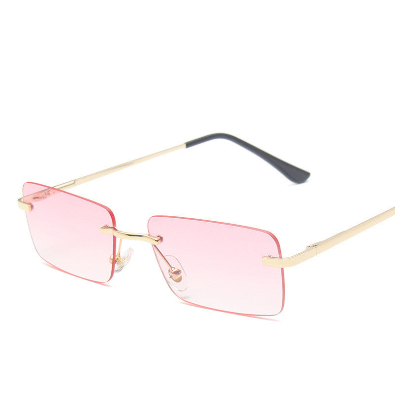 Fierce & Flirty Rimless Sunglasses – Double Pink Luxe Edition