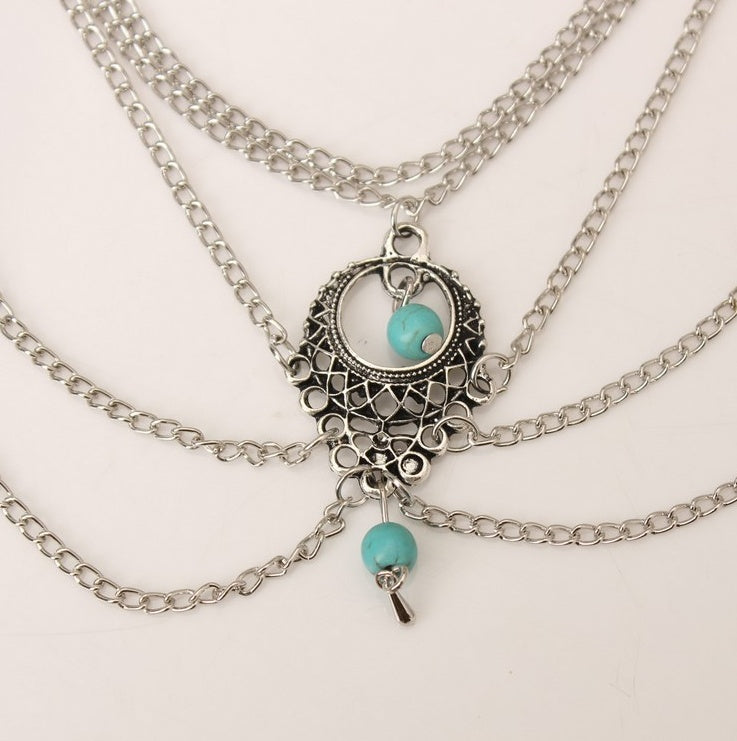 Boho Chic Layered Anklet – Ancient Silver Festival Vibe