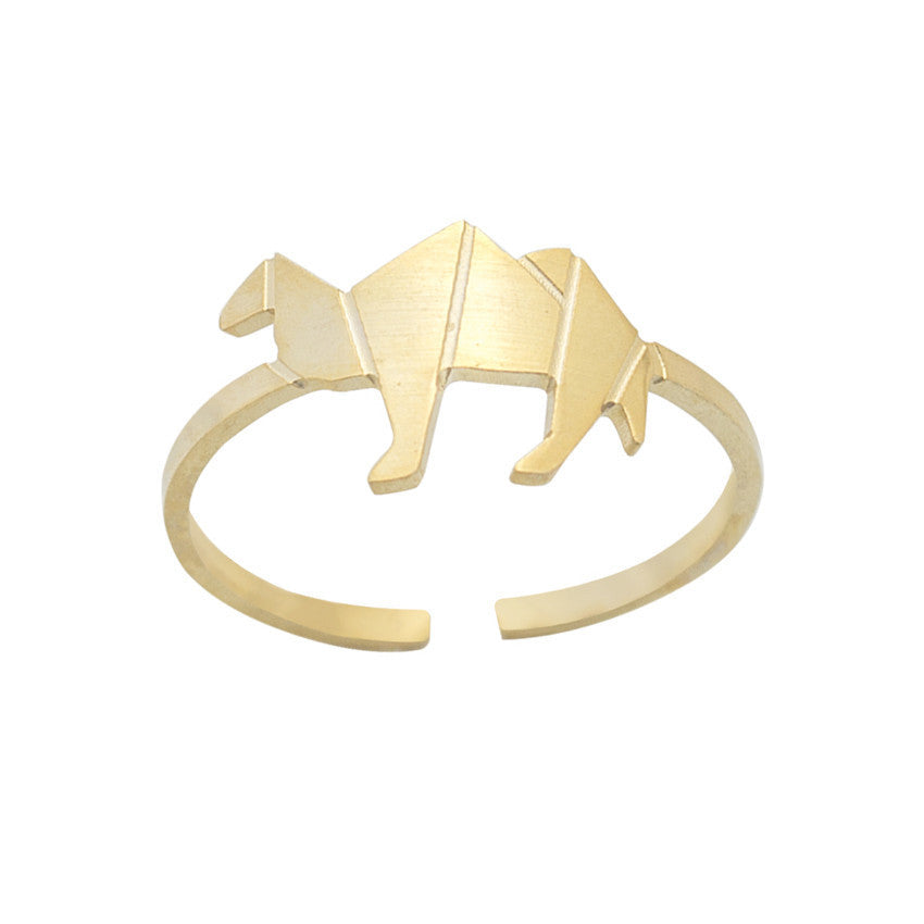 Golden Lotus Flower Ring – Elegant Stainless Steel Statement for Women