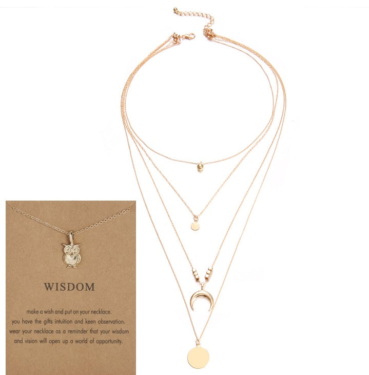 Boho Multi-Layer Moon Pendant Necklace – Chic Festival Jewellery for Women