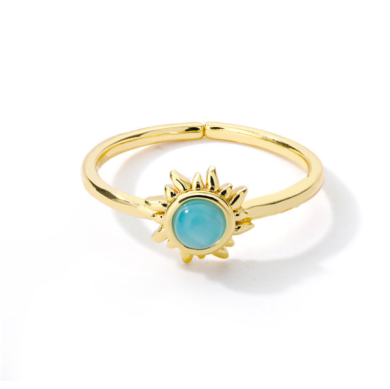Golden Lotus Flower Ring – Elegant Stainless Steel Statement for Women