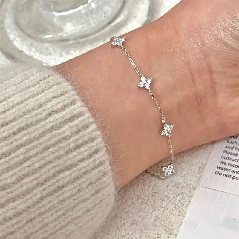 Elara Flower Bracelet – Delicate Crystal Design with Free UK Shipping