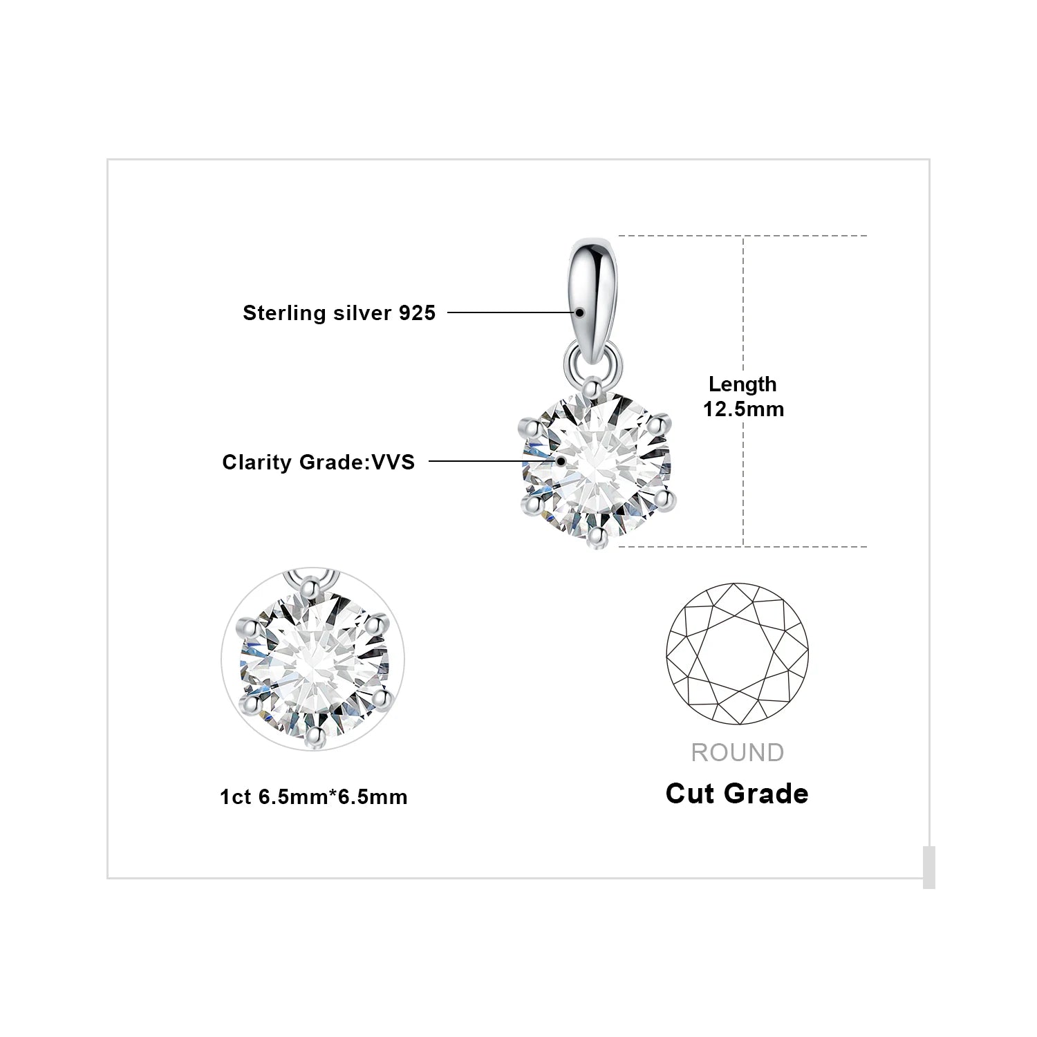 Moissanite Aura Pendant – Dazzling Elegance in Sterling Silver