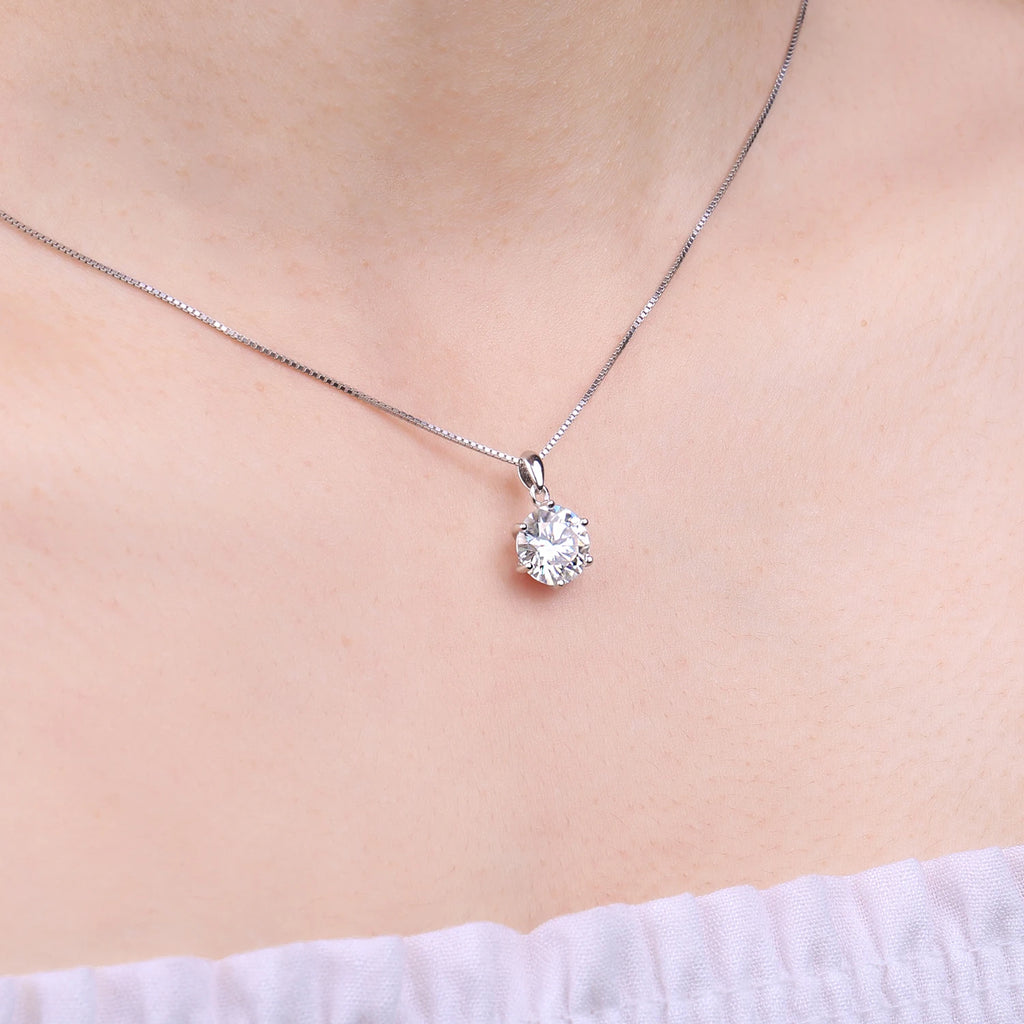 Moissanite Aura Pendant – Dazzling Elegance in Sterling Silver