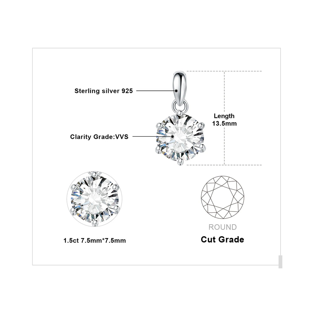 Moissanite Aura Pendant – Dazzling Elegance in Sterling Silver