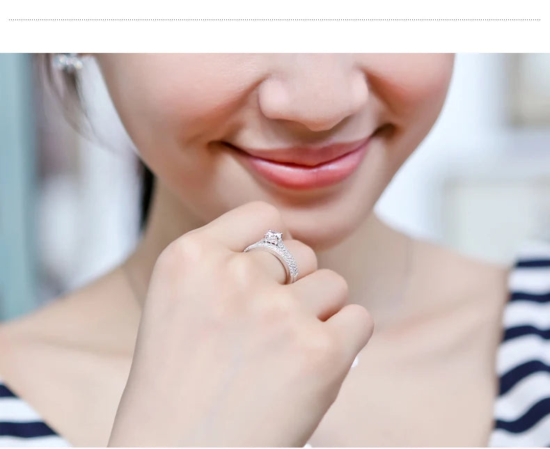 Serenity Halo Ring Set – Vintage Elegance in 925 Sterling Silver
