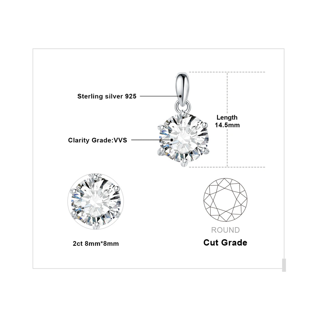 Moissanite Aura Pendant – Dazzling Elegance in Sterling Silver