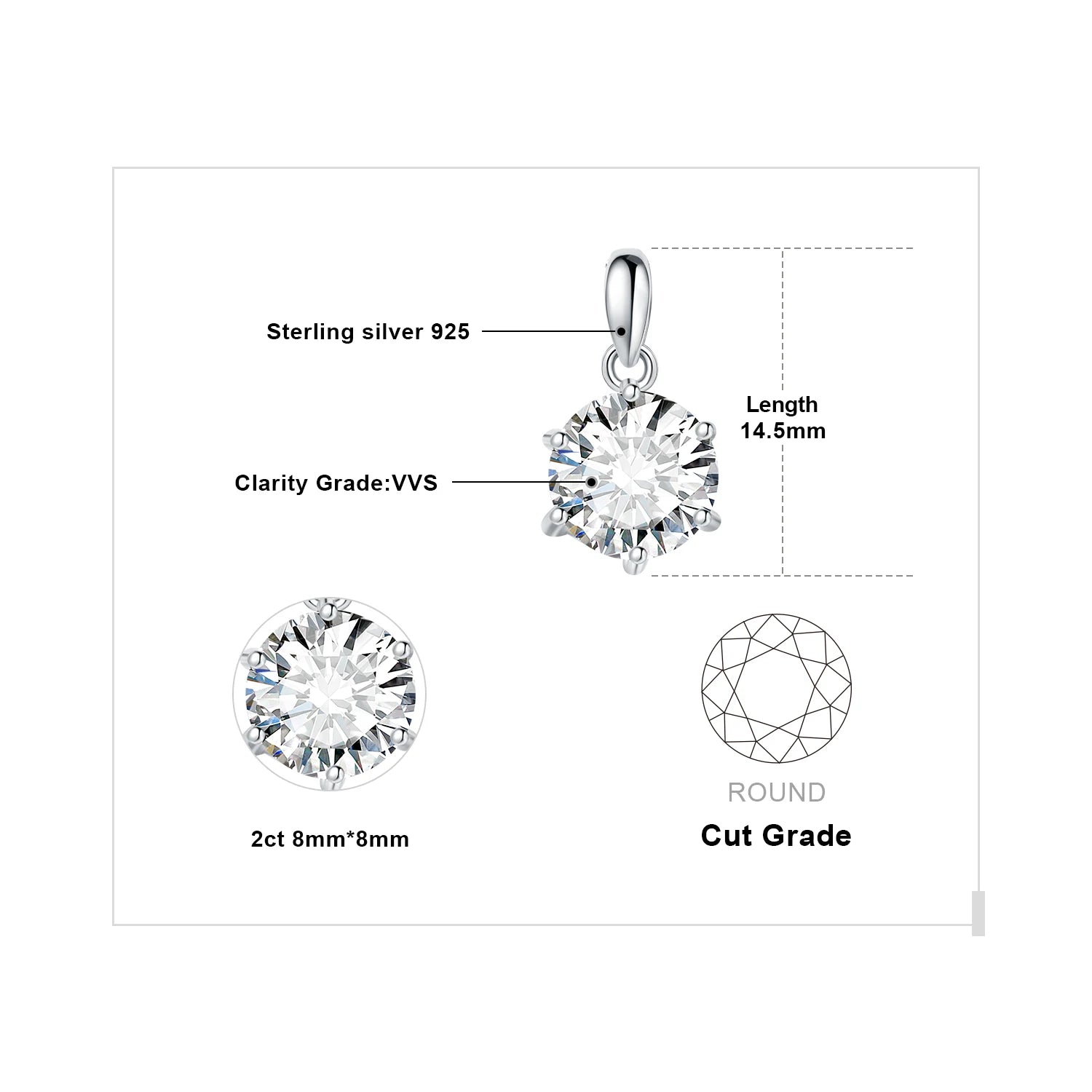 Moissanite Aura Pendant – Dazzling Elegance in Sterling Silver