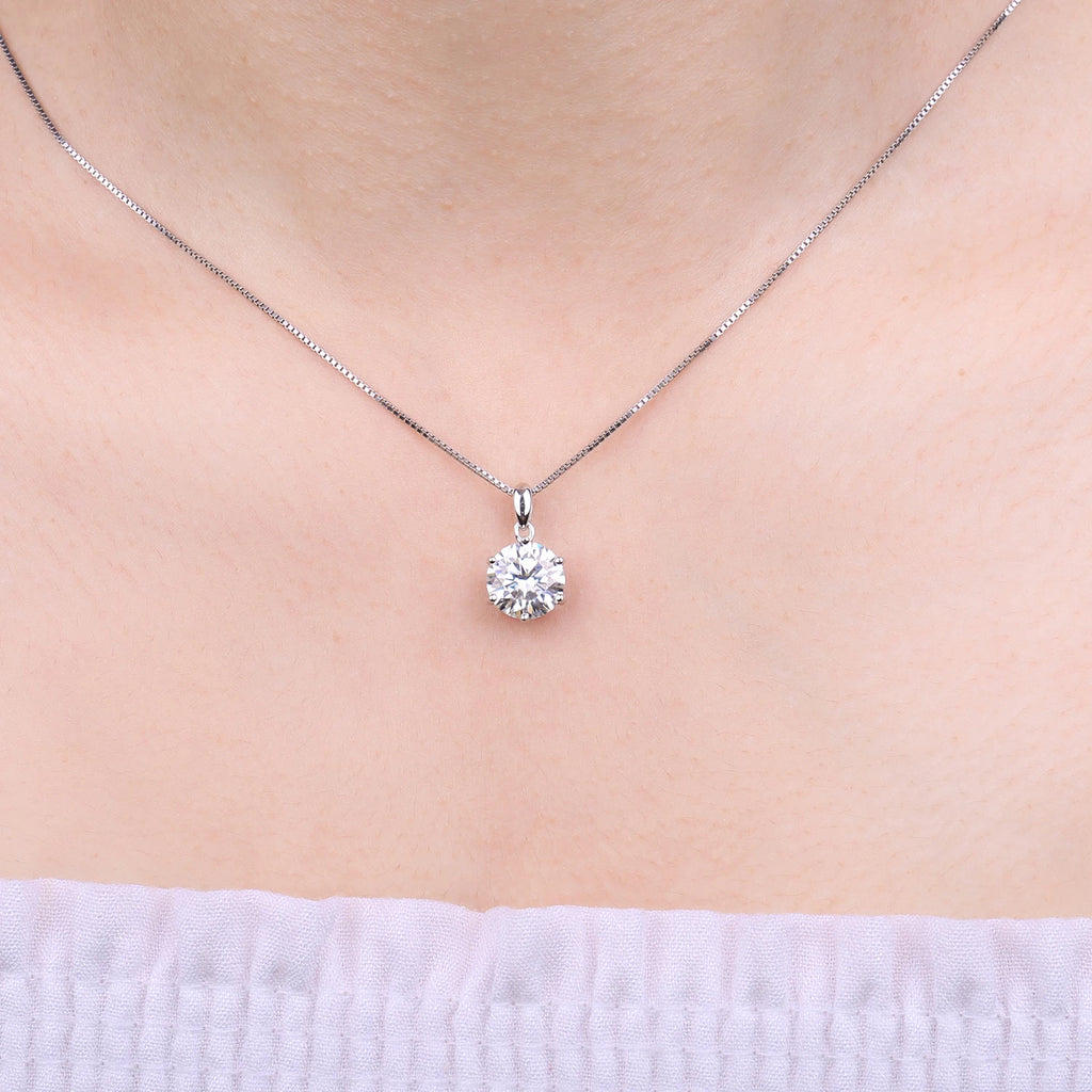 Moissanite Aura Pendant – Dazzling Elegance in Sterling Silver