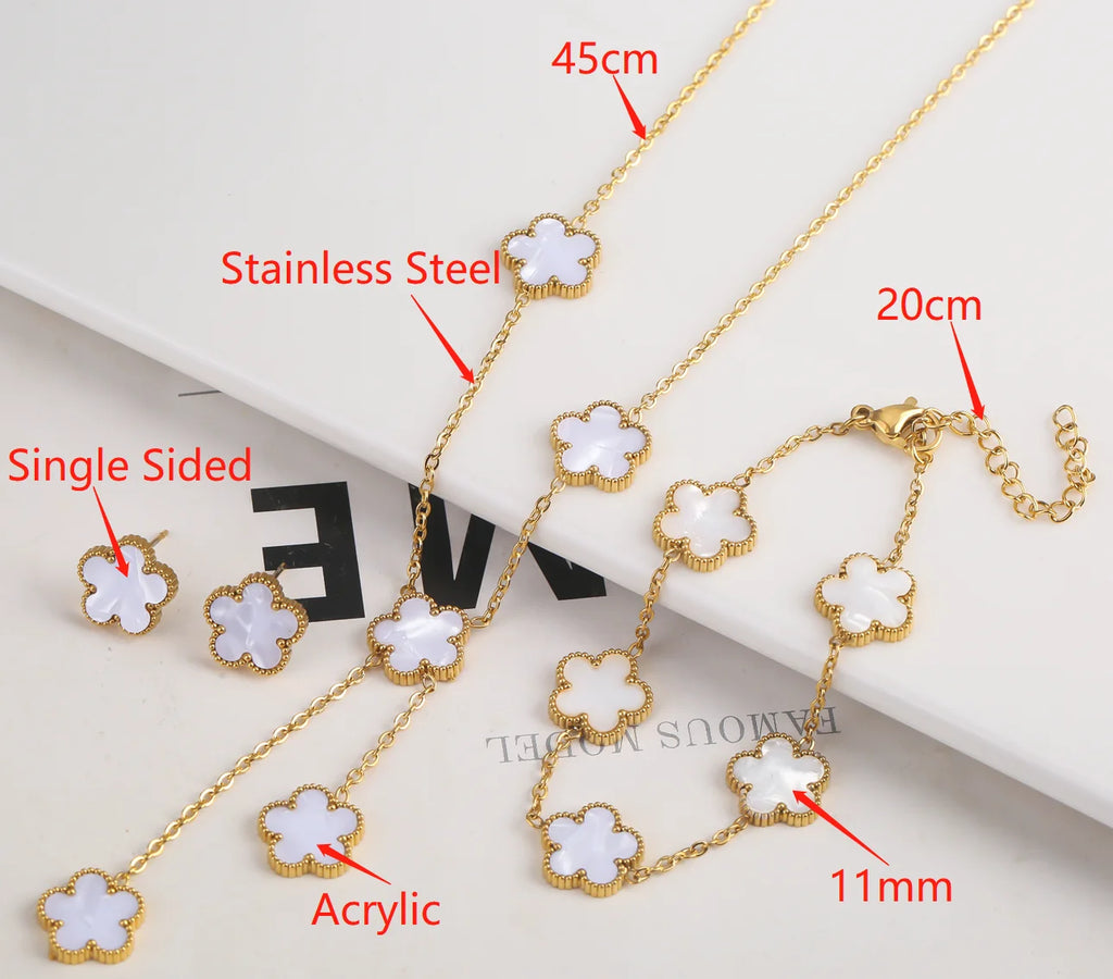 Clover Bloom Jewellery – Elegant Lucky Charm Set for Women