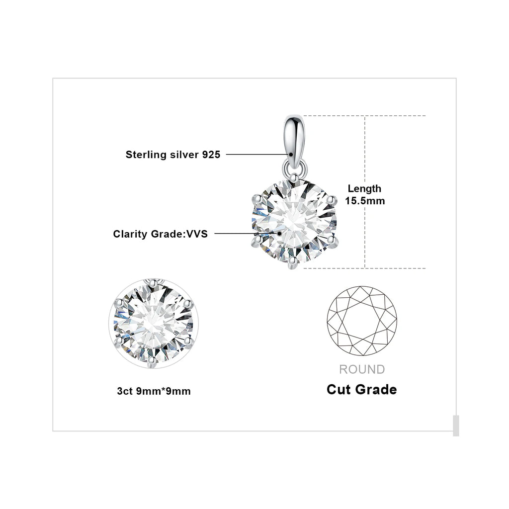 Moissanite Aura Pendant – Dazzling Elegance in Sterling Silver