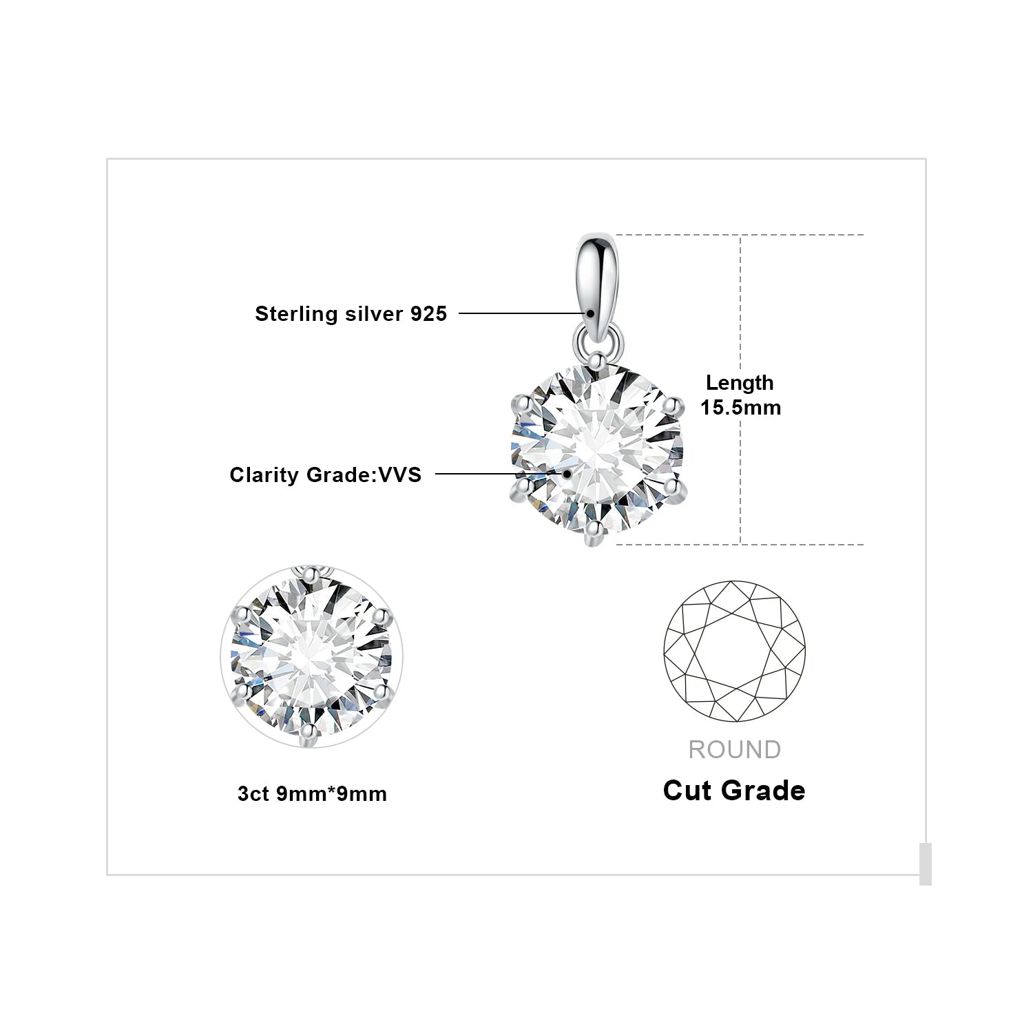 Moissanite Aura Pendant – Dazzling Elegance in Sterling Silver