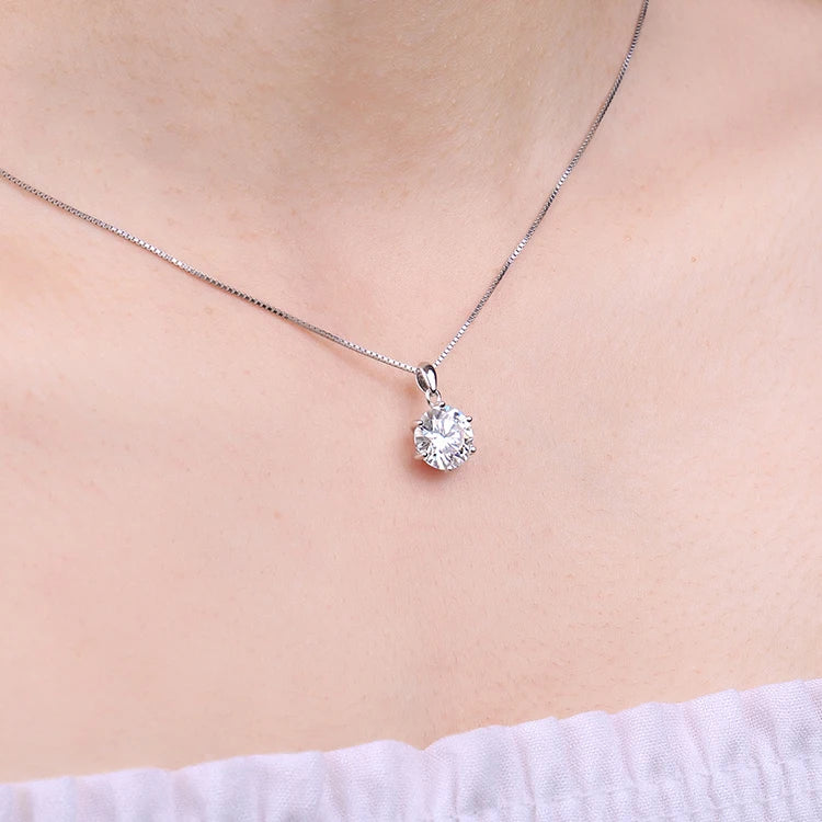 Moissanite Aura Pendant – Dazzling Elegance in Sterling Silver