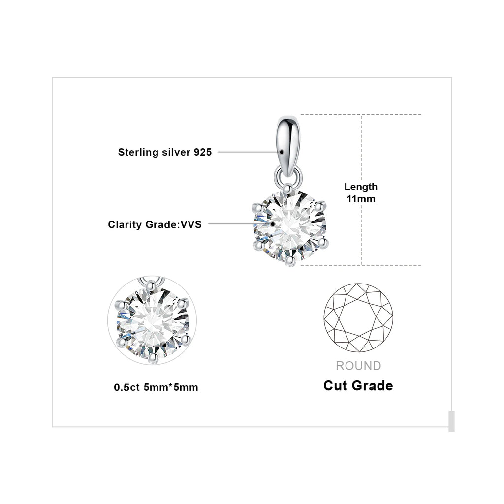 Moissanite Aura Pendant – Dazzling Elegance in Sterling Silver