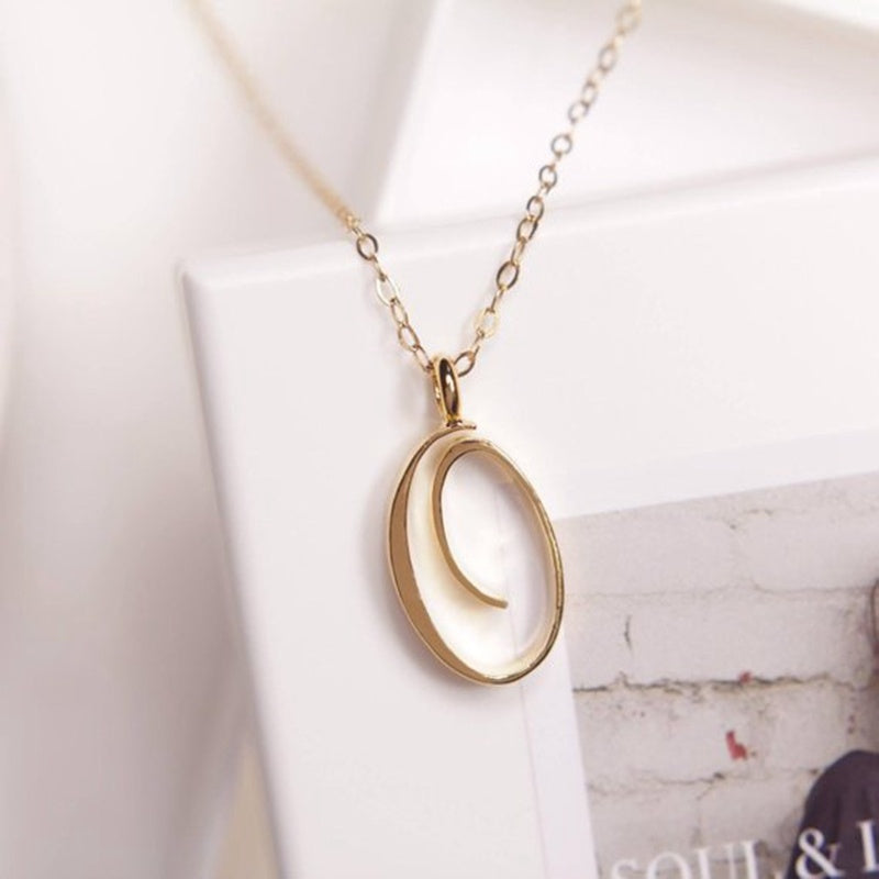 Old English Initial Necklace – Vintage Letter Pendant in Gold Finish