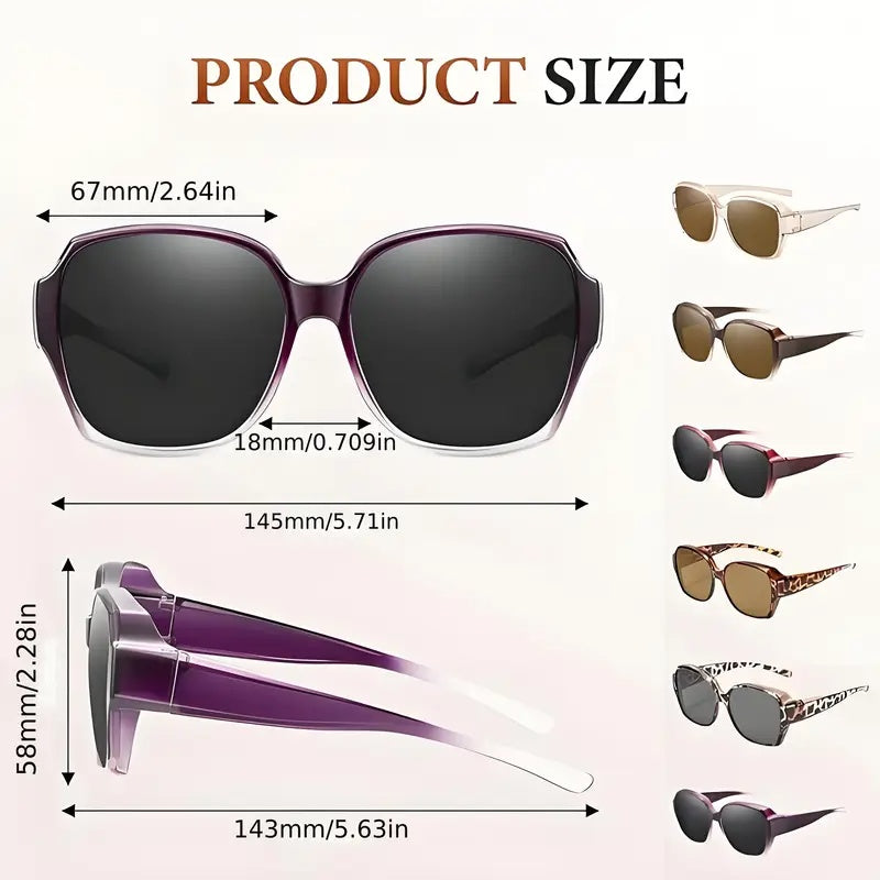 Elegant Dual-Use Clip-On Sunglasses – Stylish Crystal Frame for Day & Night