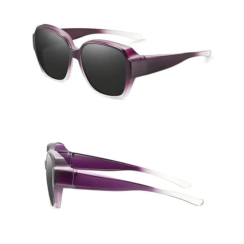Elegant Dual-Use Clip-On Sunglasses – Stylish Crystal Frame for Day & Night