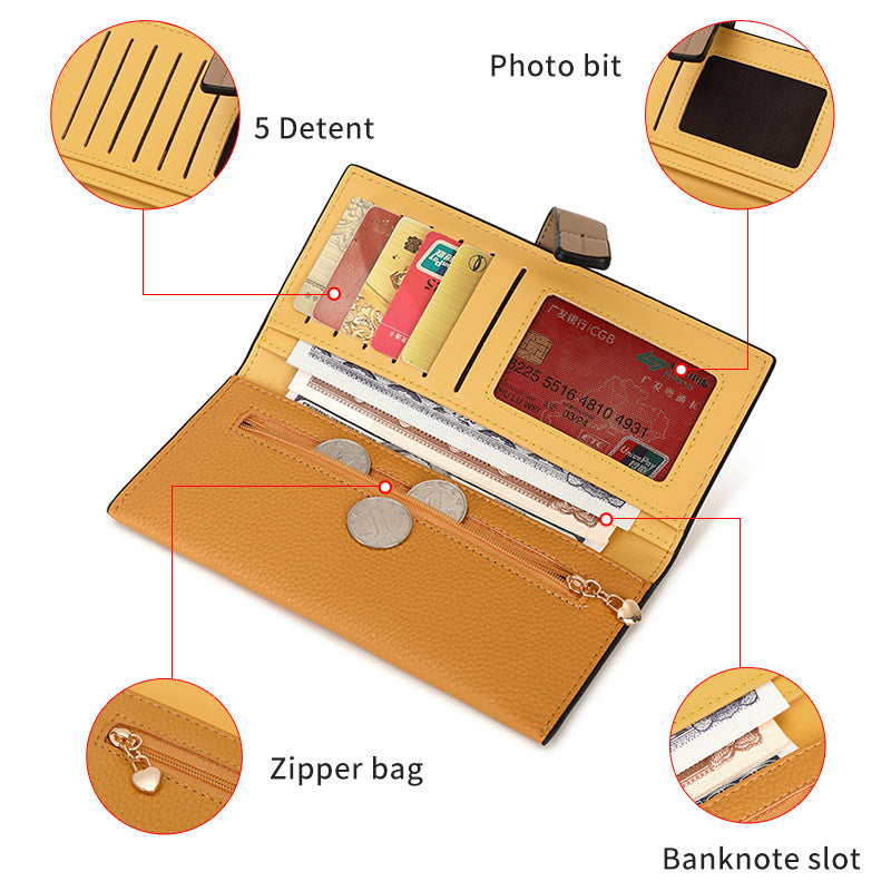 Elegant Fold Wallet – Multi-Pocket Large Capacity Purse for Women