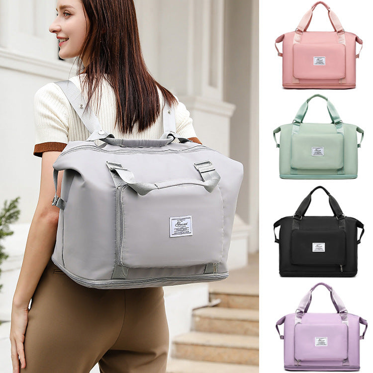 Multi-Pocket Foldable Travel Bag – Lightweight Weekender & Gym Tote for Women