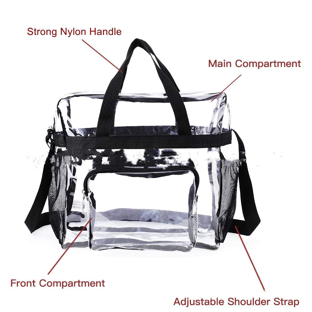 Clear Stadium-Approved Tote – Transparent Shoulder & Crossbody Bag for Everyday Use